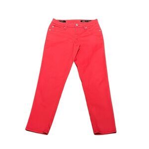 ABS Allen Schwartz Coral Red/Pink Jeans with Back Pockets, Size 27‎